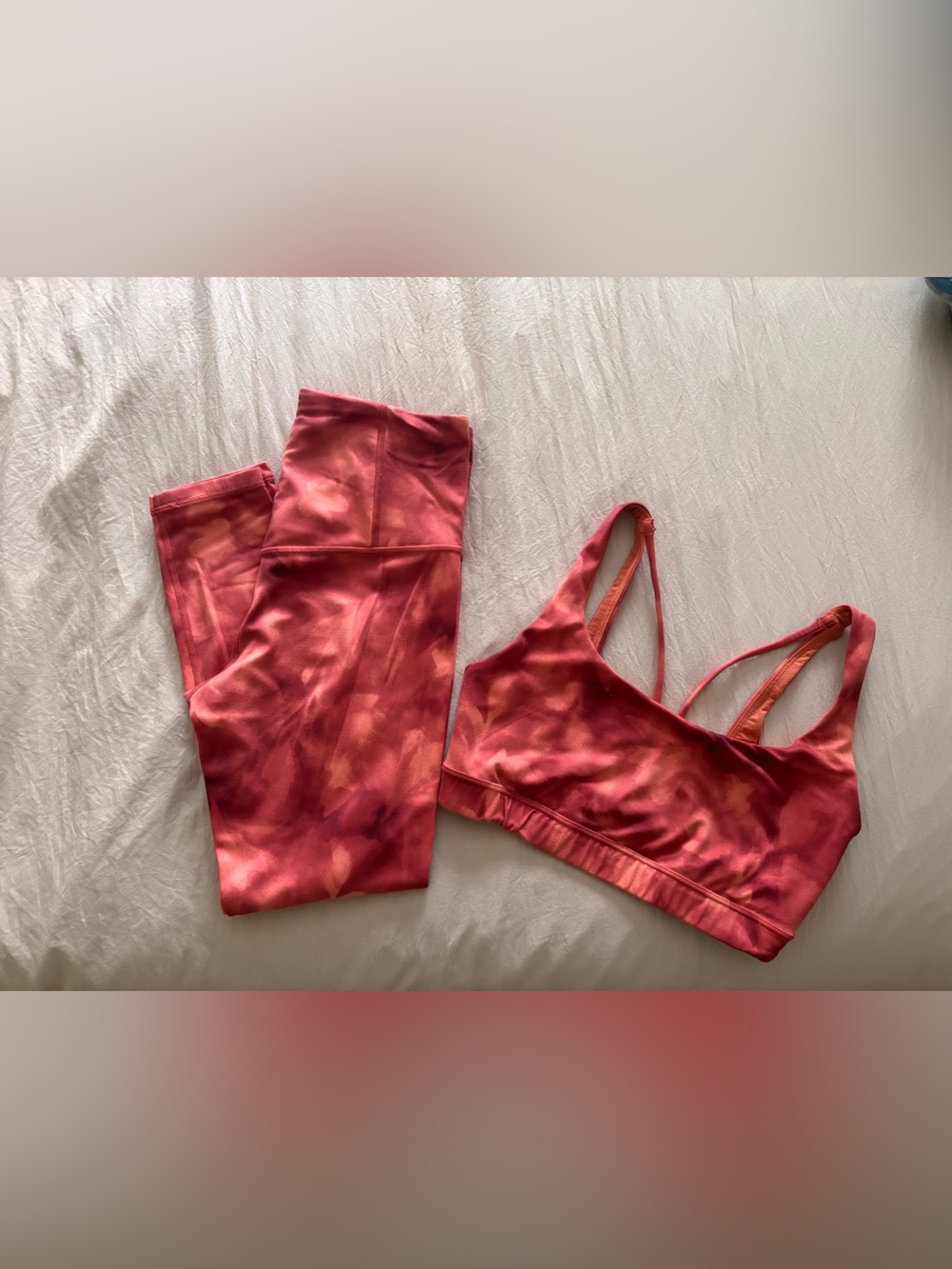 Athleta Elation Tie-Dye Leggings with Matching Sports Bra
